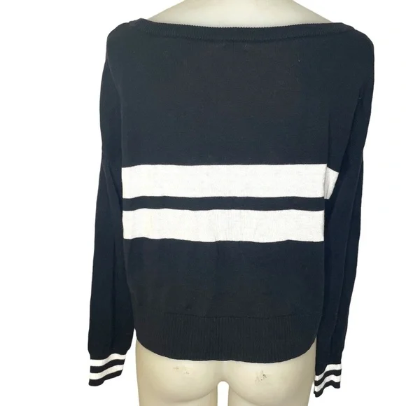 BLACK And White Oversize Stripe Sweater - Picture 2 of 7